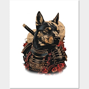 Samurai Pitbull Dog Warrior Posters and Art